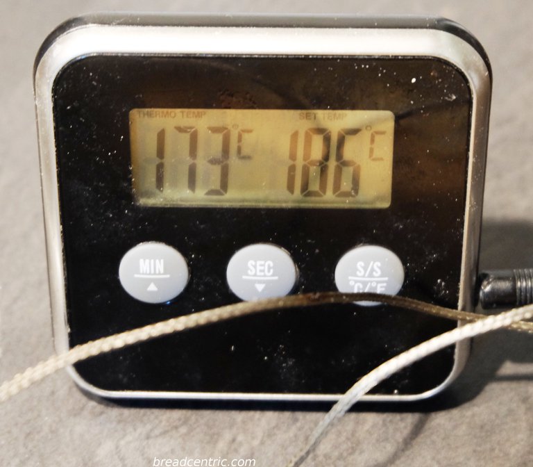 I use a simple electronic thermometer with a probe