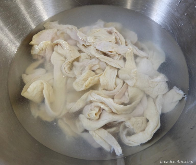 Freshly unpacked intestines