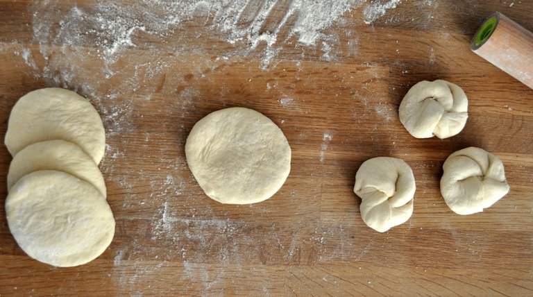 Shaping Kaiser rolls