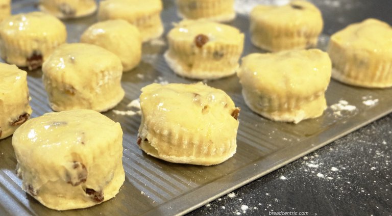 Brushed with eggwash