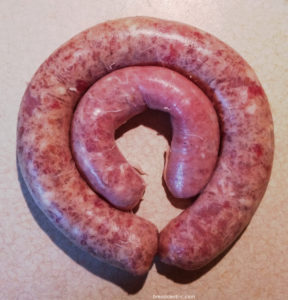 Homemade white sausage