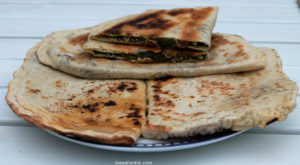 Gozleme with spinach filling